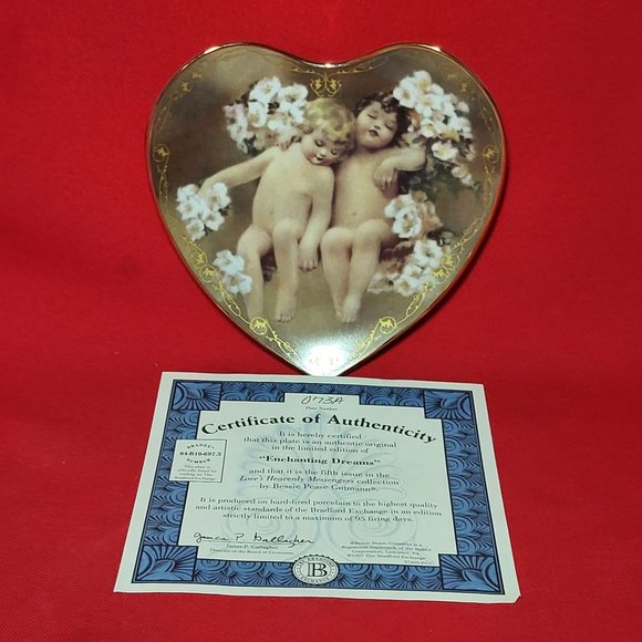Vintage Bradford Exchange Enchanting Dreams Heart Decorative Plate No 073A 1997 - Picture 4 of 15